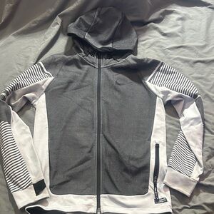 Nike Gray and White Hoodie